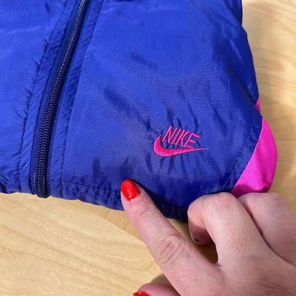 VTG 80s Nike Windbreaker Jacket S Silver Tag Color Block Full-Zip - Picture 8 of 10